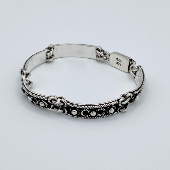 Vintage Sterling Silver 925 Mexico Link Bracelet - Picture 5 of 10